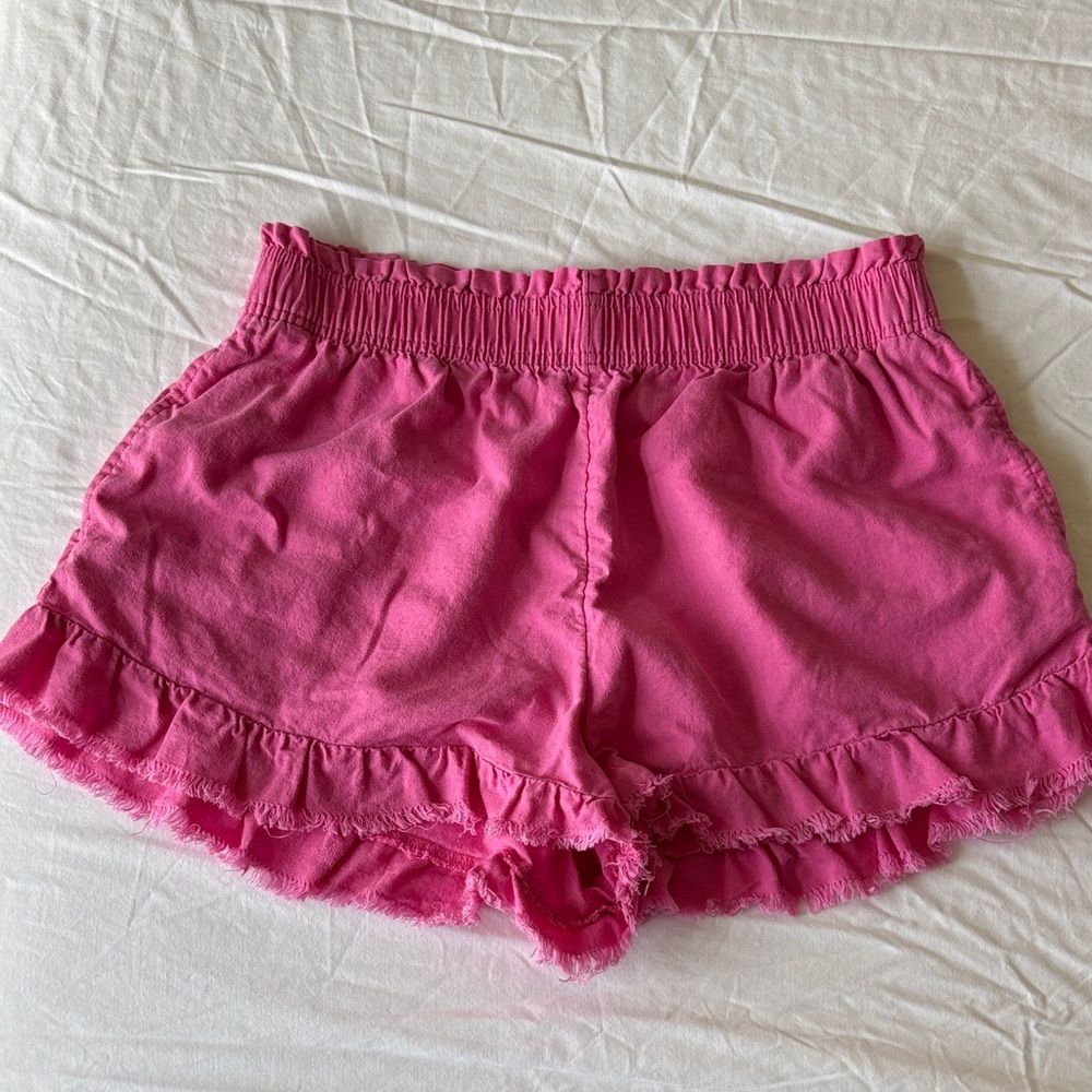 Aerie Pink Ruffle Hem Shorts